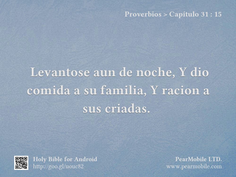 Proverbios, Capítulo 31:15